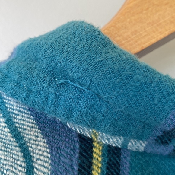 AMERICAN Eagle oversized fit boyfriend plaid flannel button down shirt Sz S - Picture 4 of 10